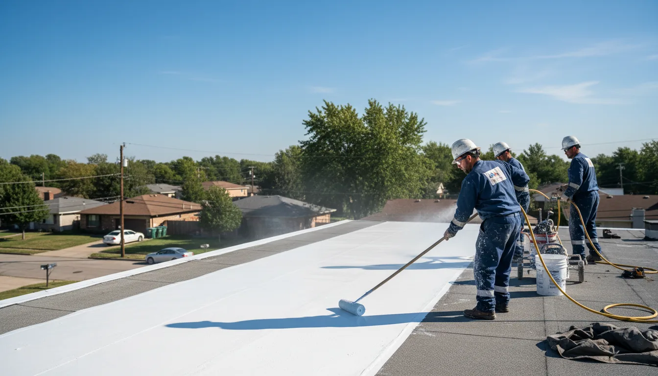 Commercial roof coating in Flom, MN near me